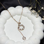 Crystal Circle Charm Necklace