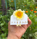 Gold Floral Drop and Triangle Studs