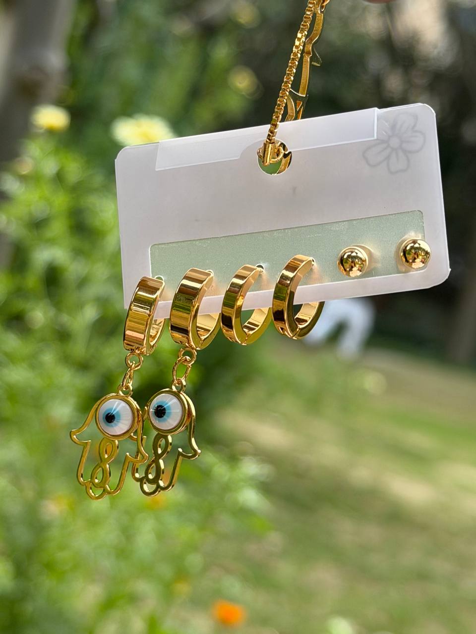 Evil Eye Hoop & Stud Set