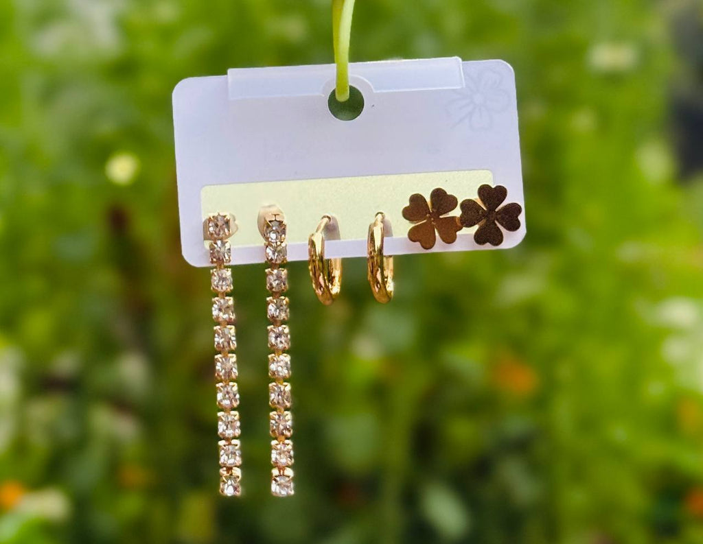 Crystal Strand, Hoop & Clover Set