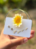 Love Script & Solitaire Gold Studs