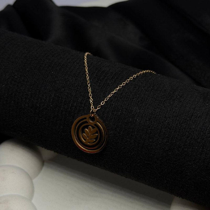 Leaf Orbit Pendant Necklace