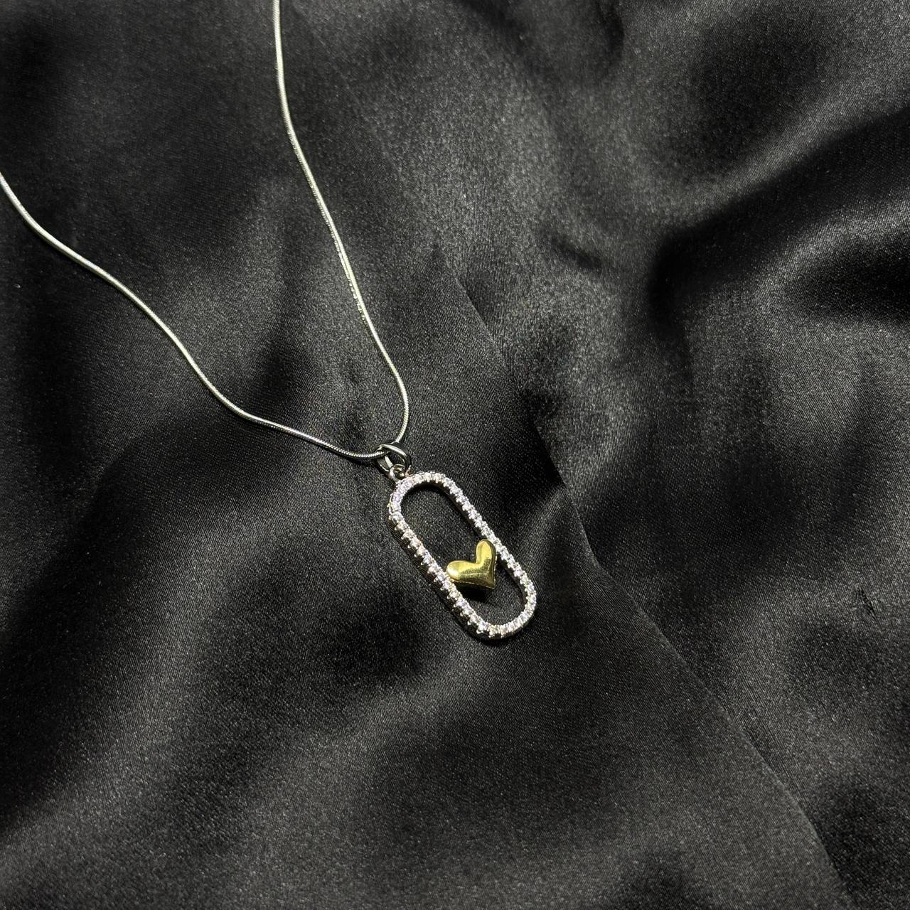 Crystal Lock Heart Pendant Necklace