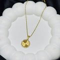 Golden Orbit Disc Pendant Necklace