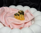 Ribbed Heart Statement Ring