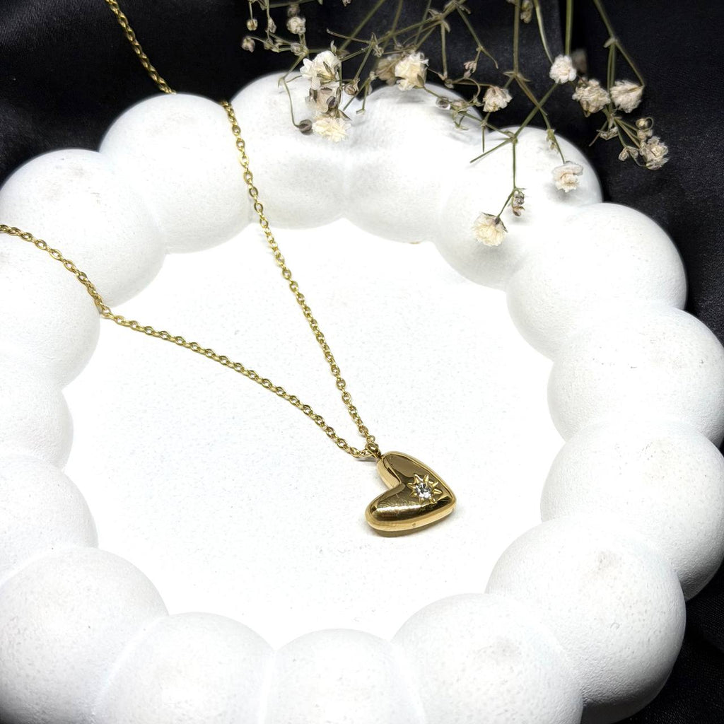 Heart Sunstone Pendant Necklace