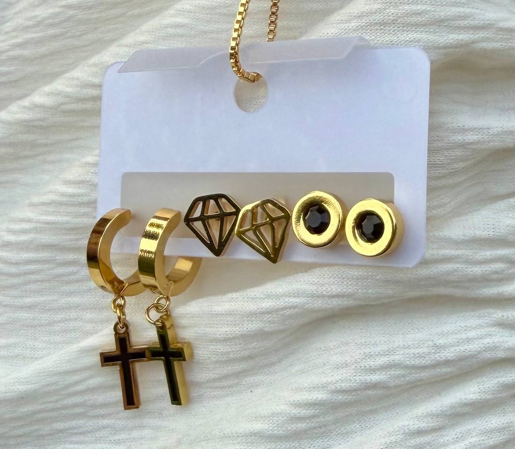 Diamond Shape & Cross Drop Set