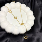 Heart Trail Drop Necklace