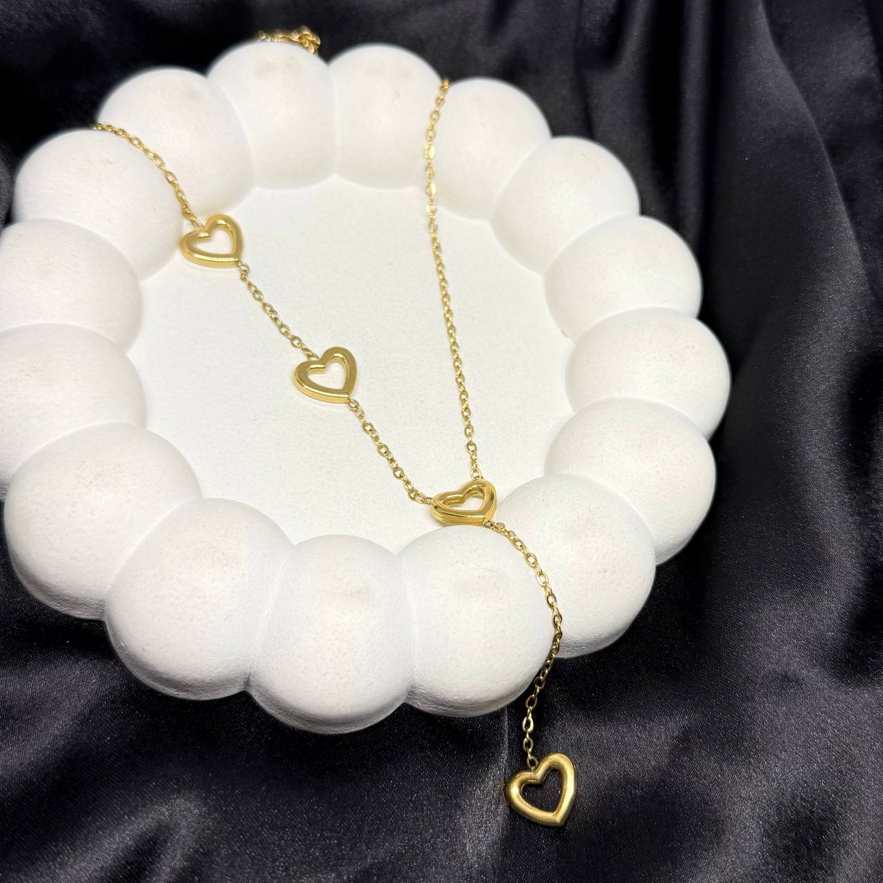 Heart Trail Drop Necklace