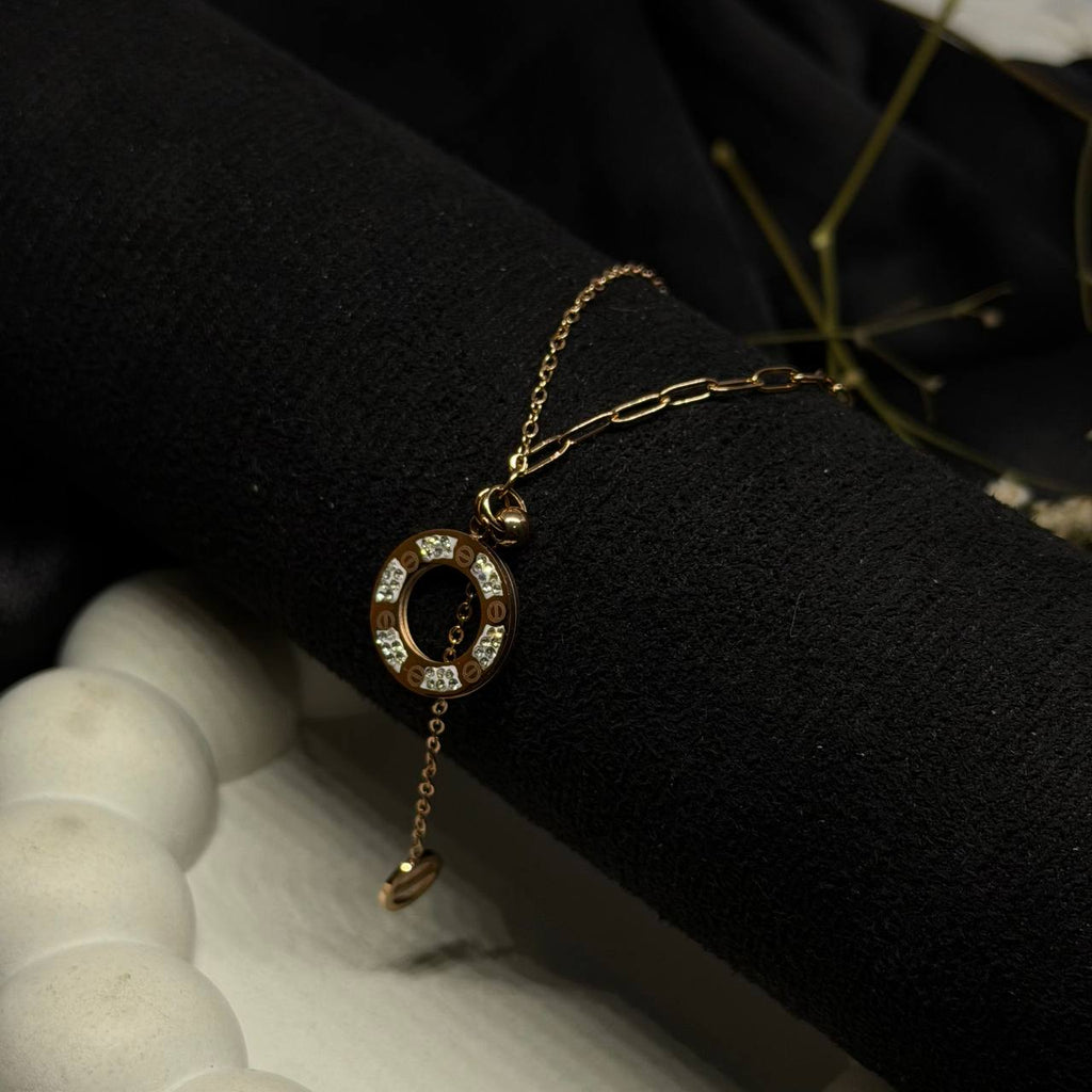 Crystal Circle Charm Necklace