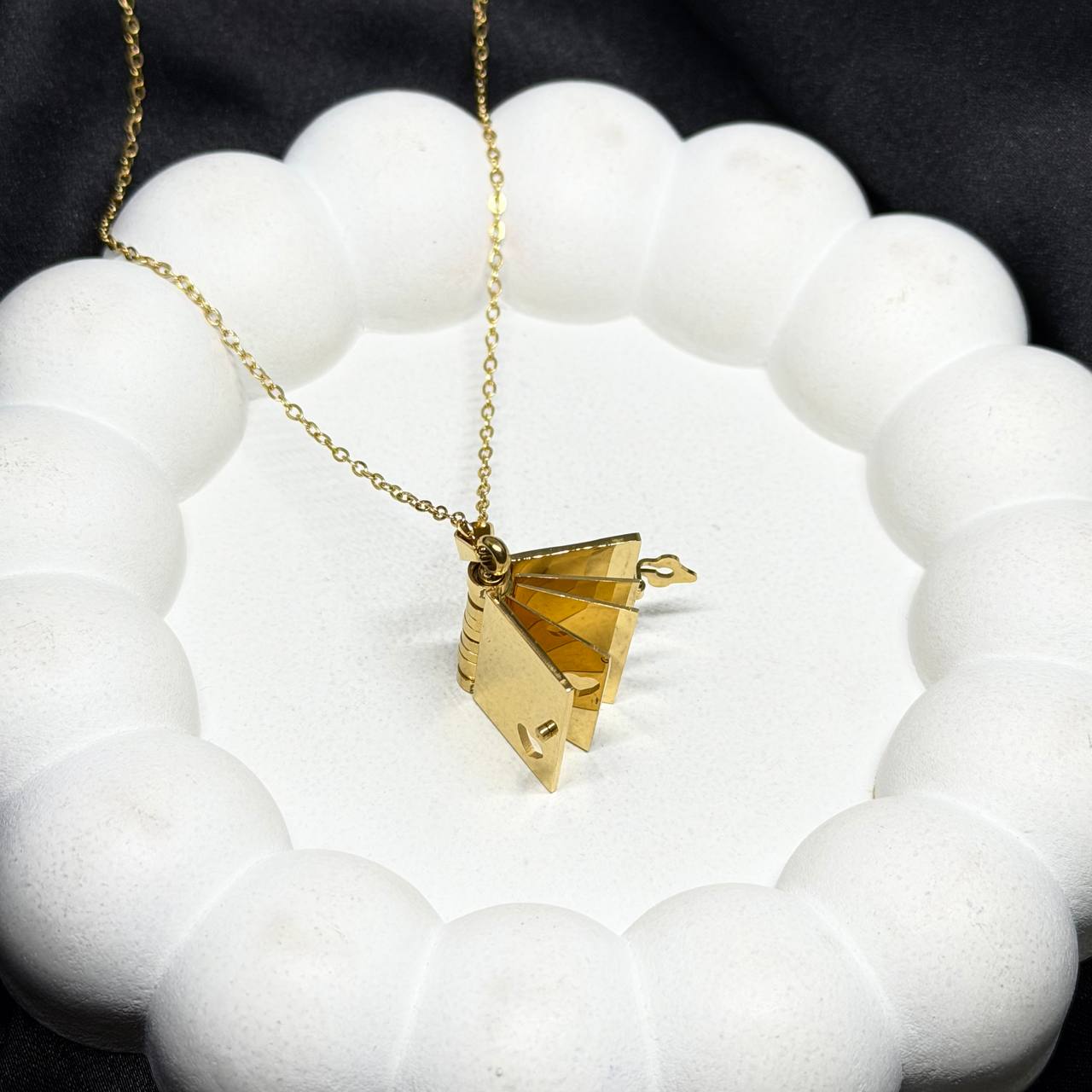 Golden Memoire Book Locket Necklace