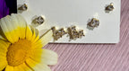 Geometric Crystal Square Stud Trio