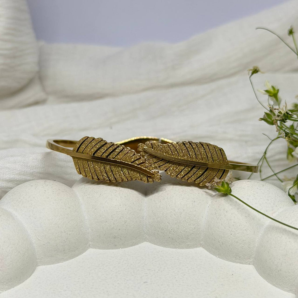 Feather Embrace Open Bracelet