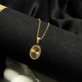 Radiant Sunburst Oval Pendant Necklace