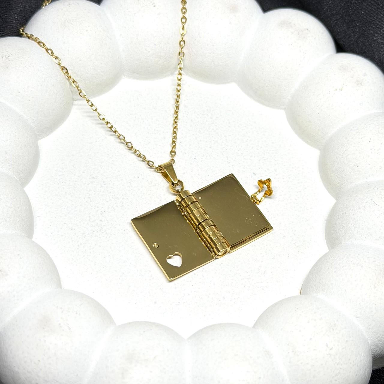 Golden Memoire Book Locket Necklace