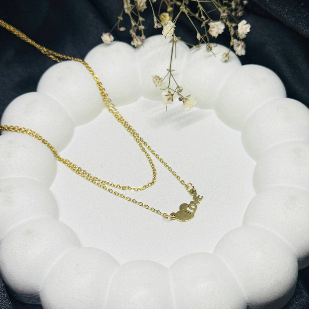 “LOVE” Script Heart Pendant Necklace
