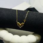 Golden V Chevron Pendant Necklace