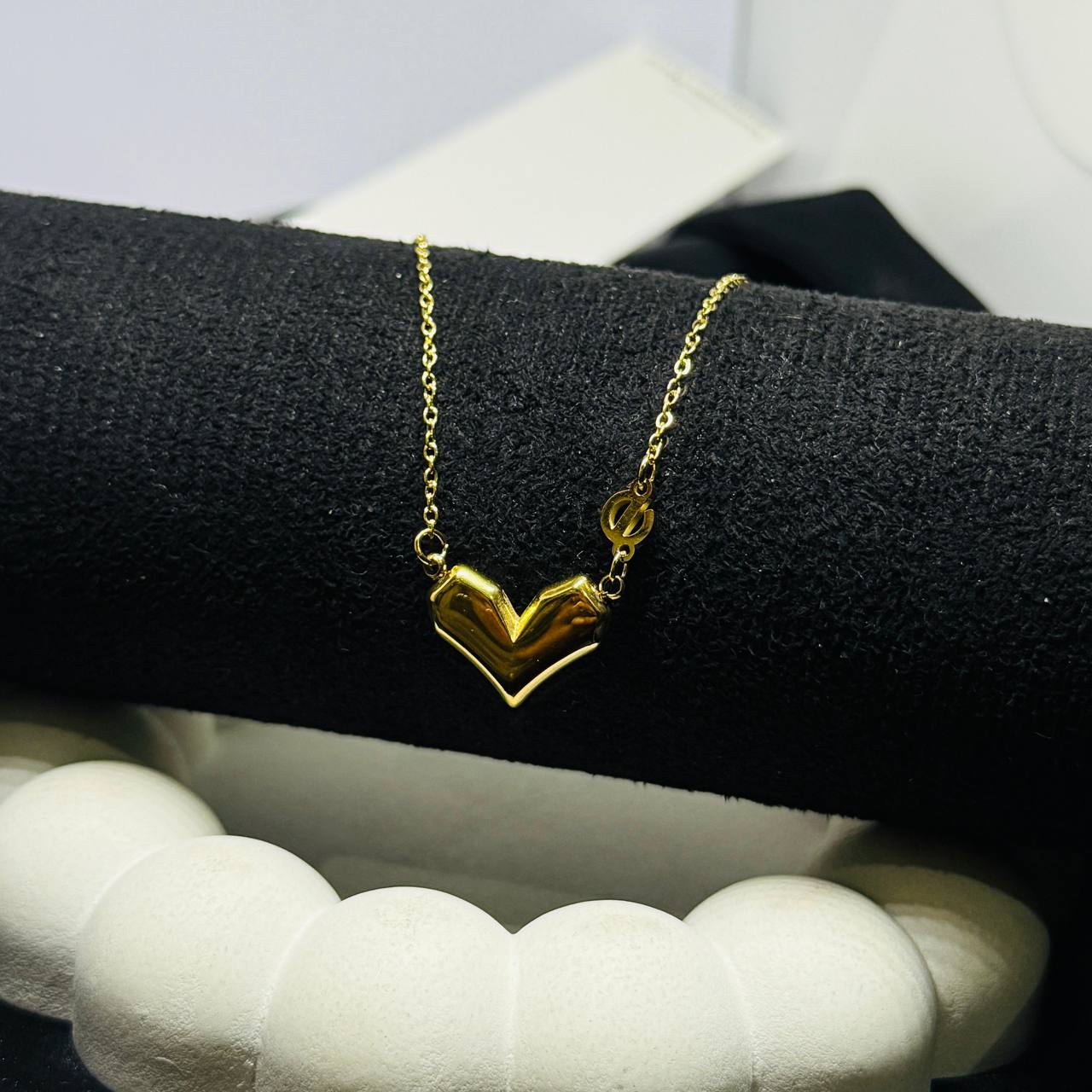 Golden V Chevron Pendant Necklace