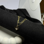 Layered Heart Charm Necklace Set