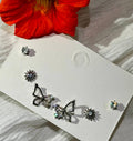 Silver Butterfly & Sunburst Stud Collection