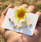 Love Script & Solitaire Gold Studs
