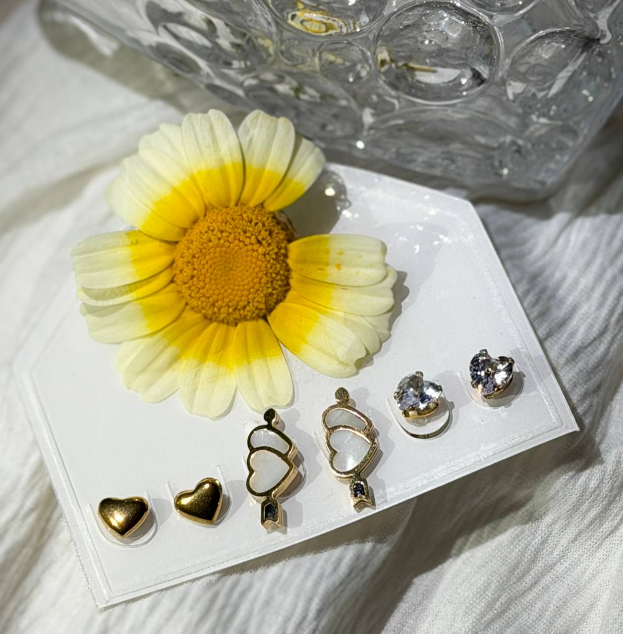 Heart & Arrow Crystal Drop Set