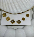 Gold Clover & Floral Stud Mix