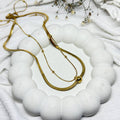 Multi-Layer Adjustable Gold Necklace with Bead Slider
