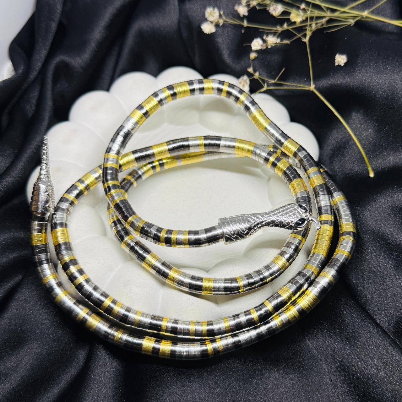 Dual-Tone Serpent Coil Bendable Luxury Necklace