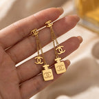 Gold Chanel Drop Earrings