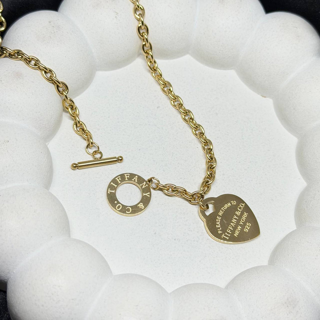 Floral Teardrop Cutwork Pendant Necklace