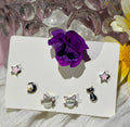 Celestial Cat & Star Silver Studs