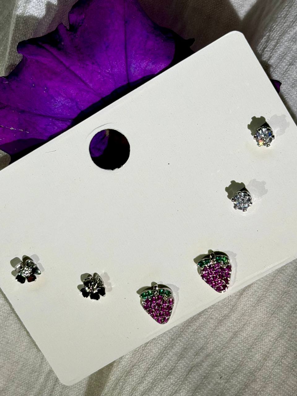 Strawberry & Floral Petite Studs