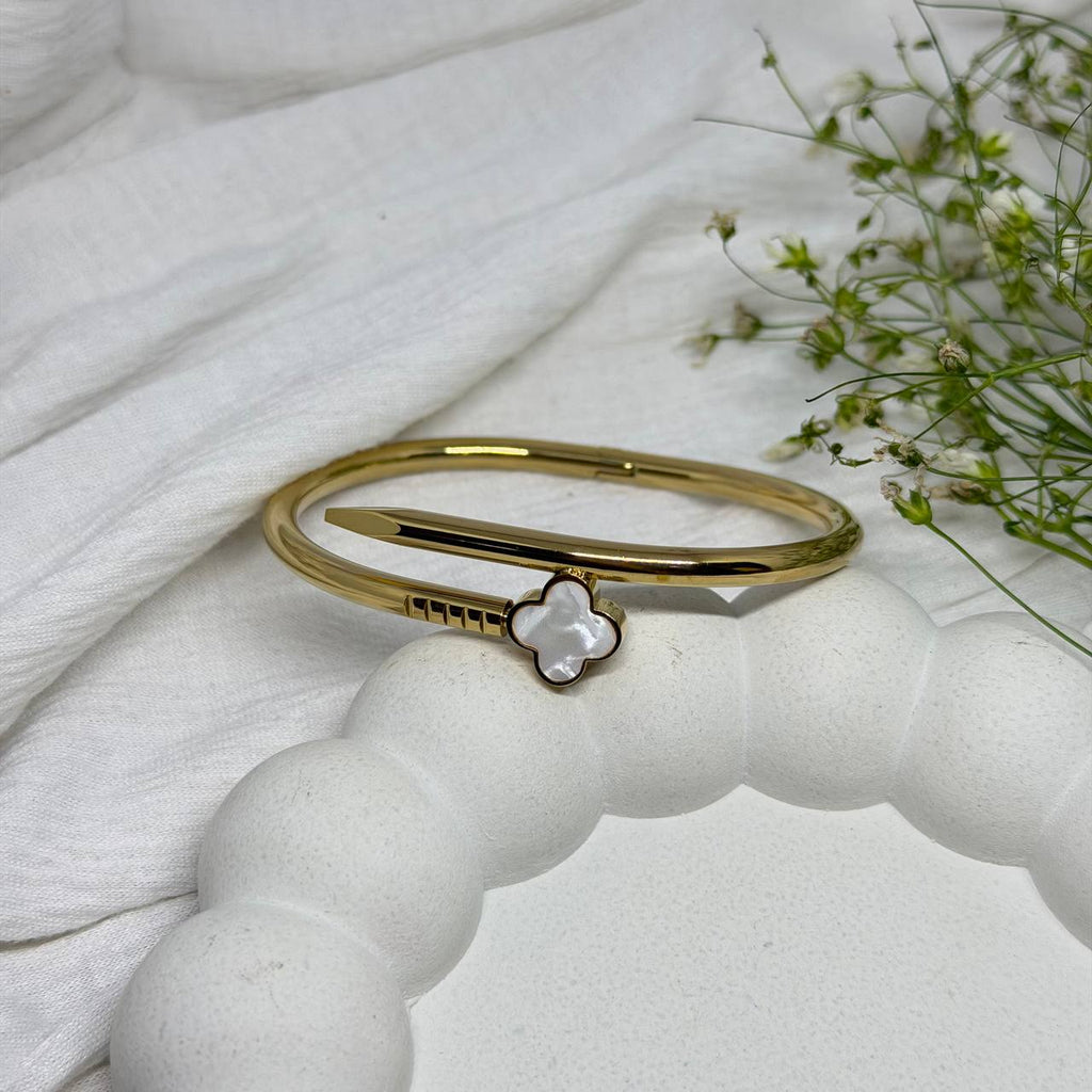 Van Cleef Clover Nail Gold Bracelet