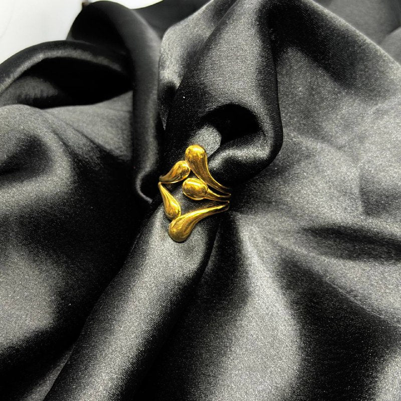 The Golden Petal Cascade Ring