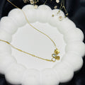 Floral Heart Charm Delicate Necklace