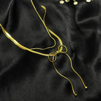 Golden Bow Adjustable Lariat Necklace