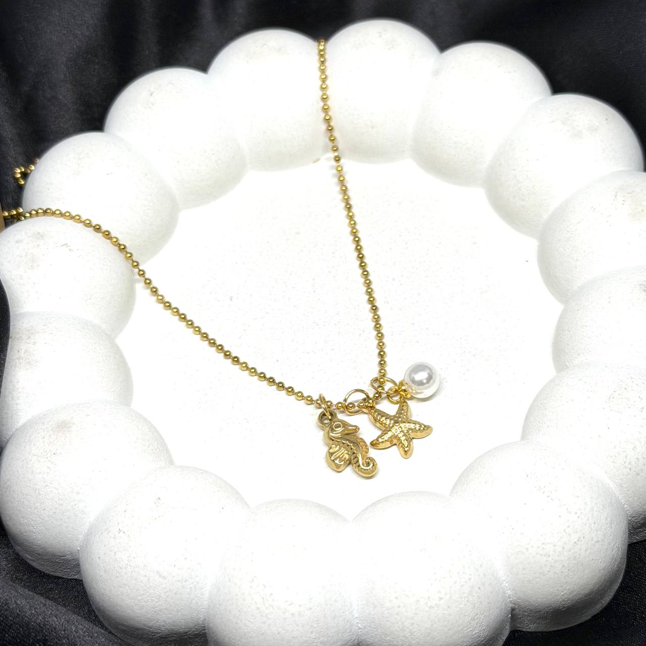 Ocean Charm Trio Necklace