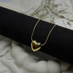 Minimal Gold Heart Pendant Necklace