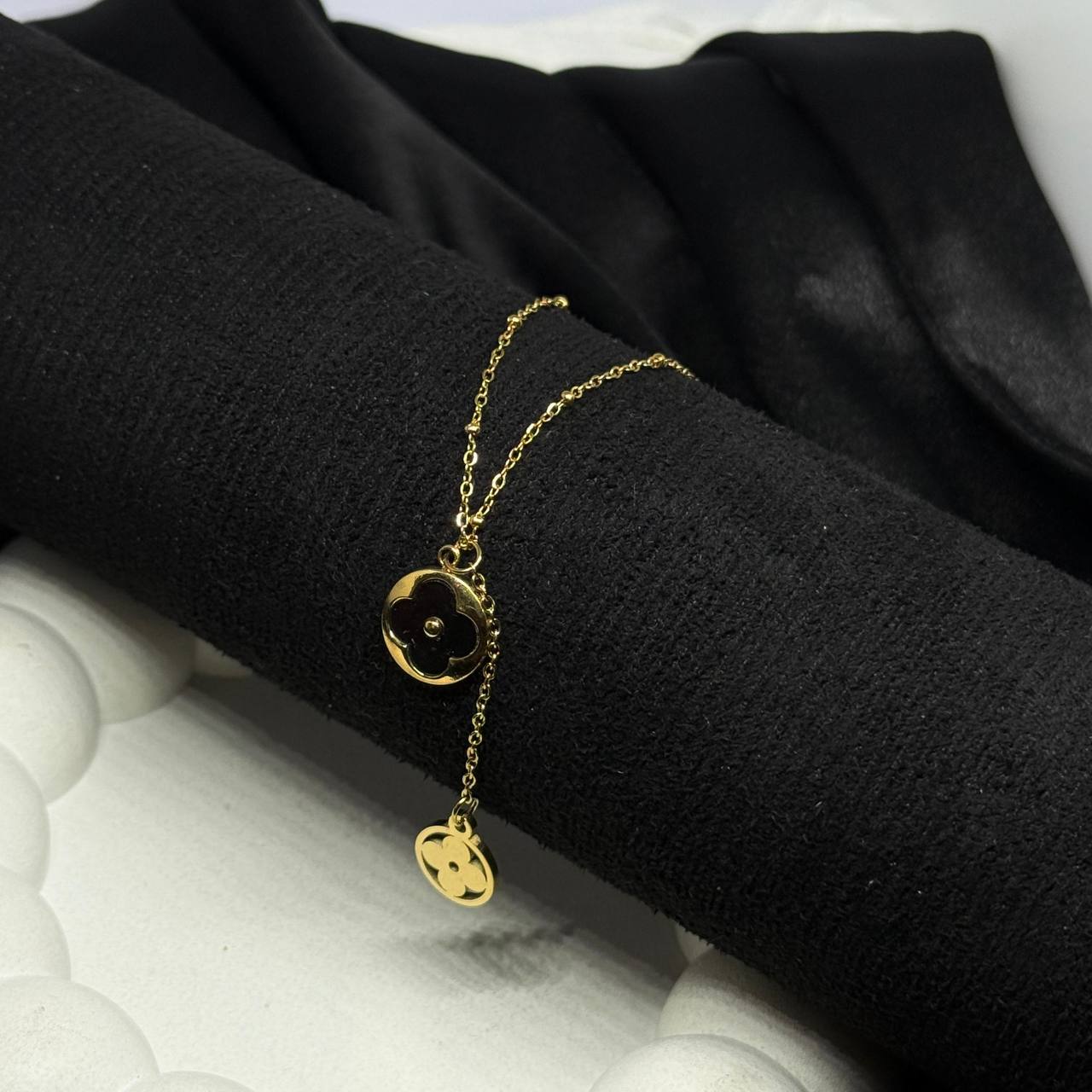 Noir Blossom Charm Necklace