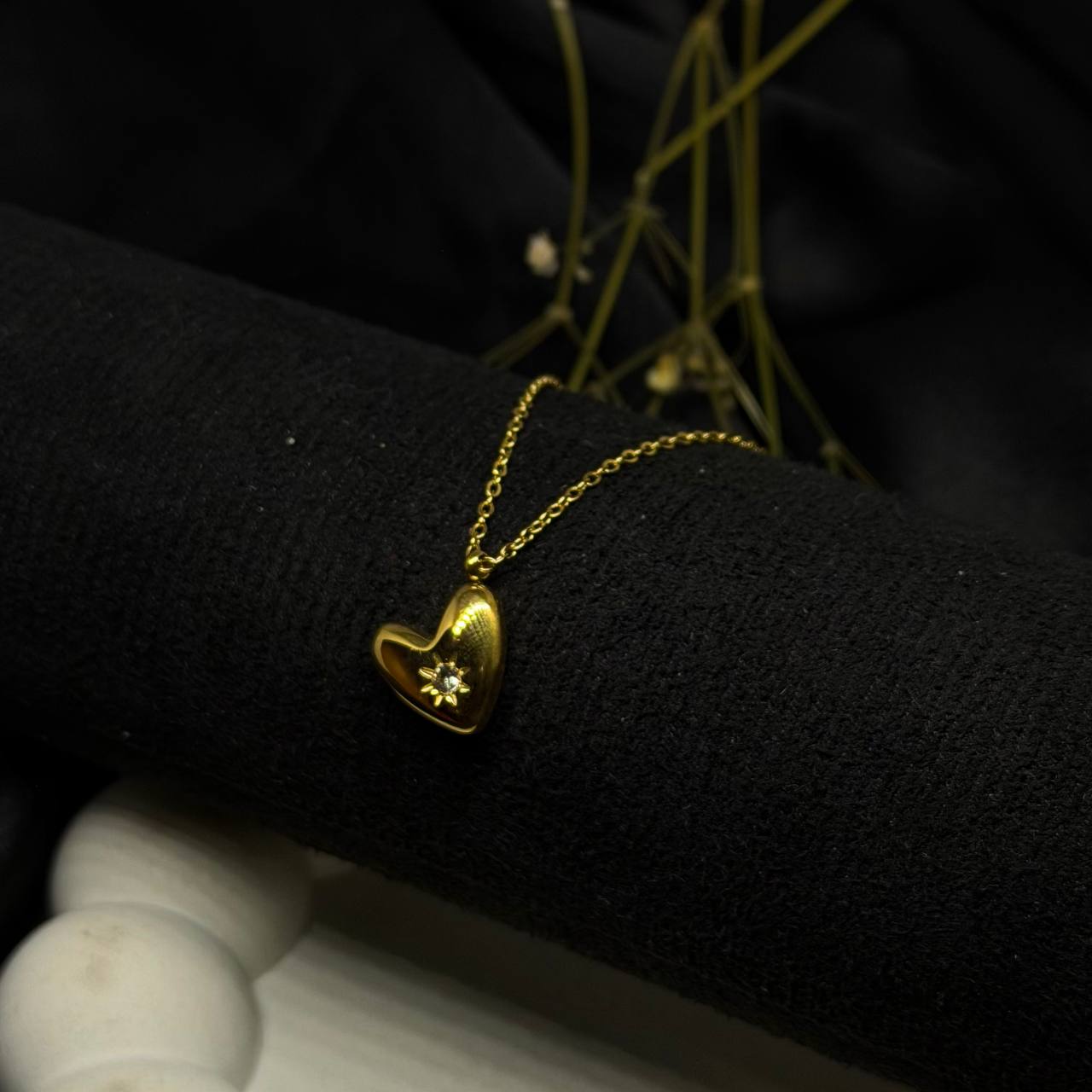 Heart Sunstone Pendant Necklace