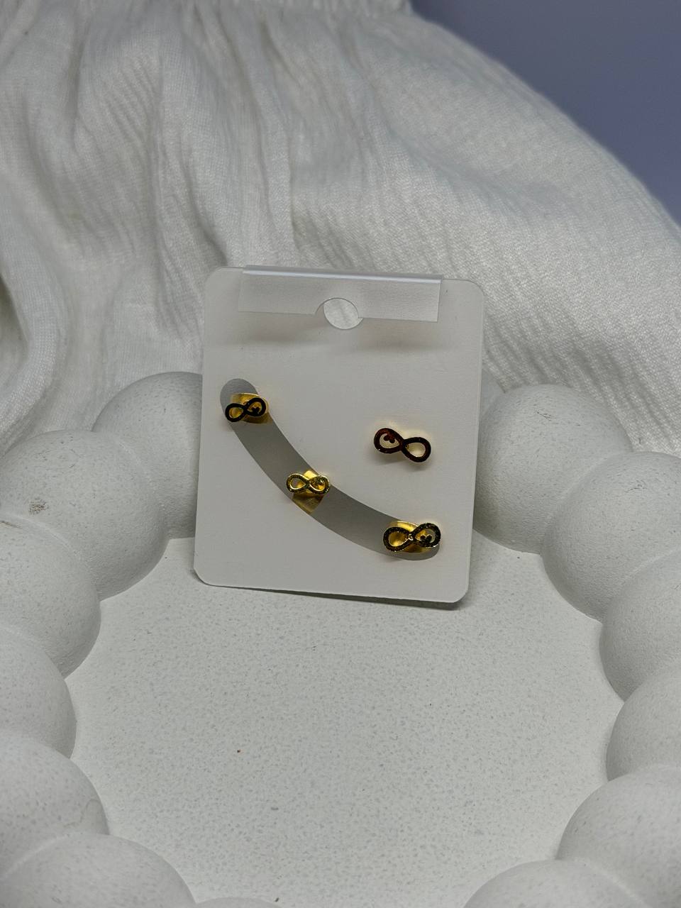 Gold Infinity Stud Set