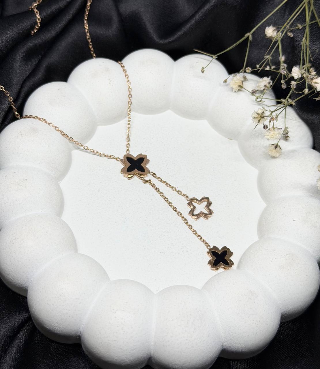 Triple Clover Drop Necklace