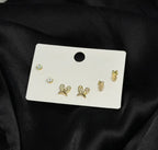 Crystal Butterfly & Solitaire Stud Trio