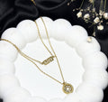Double Heart Layered Charm Necklace