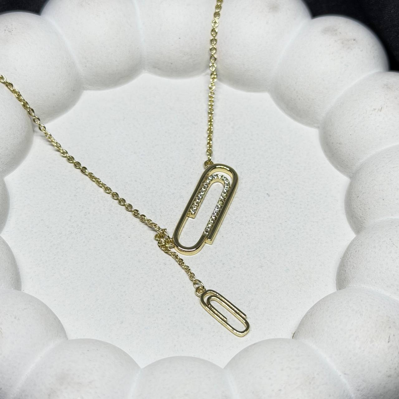 Crystal Paperclip Elegance Necklace