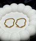 Abstract Wavy Gold Hoops