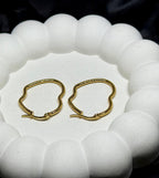 Abstract Wavy Gold Hoops