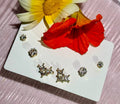 Geometric Crystal Square Stud Trio