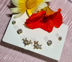 Geometric Crystal Square Stud Trio